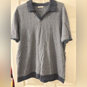 Marine Layer Textured Gray Polo Shirt